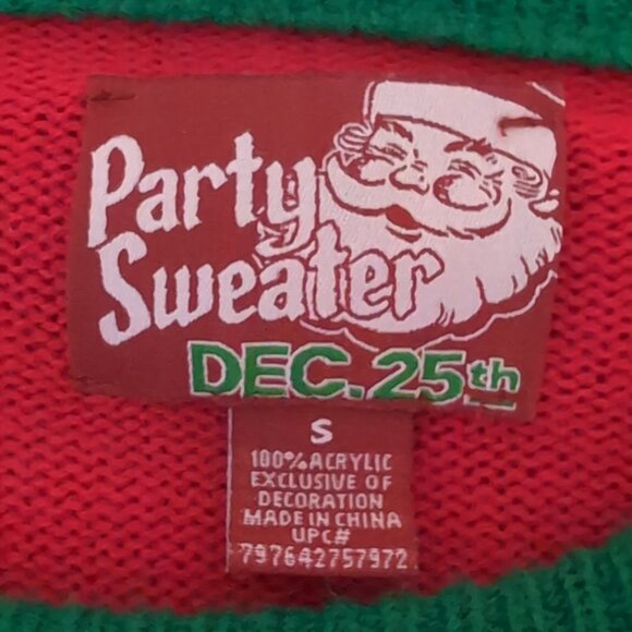 Ugly Christmas Festive Holiday Sweater Cozy Fireplace Snowflake Santa Party - Picture 6 of 7